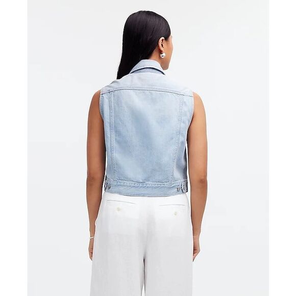 Madewell Denim Oversized Boxy Vest in Fitzgerald Wash size XL New with tags - Picture 2 of 5